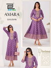 Amara By Blue Hills Rayon Printed Ladies Anarkali Kurtis Wholesale Market In Surat